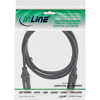 InLine® HDMI-HS Kabel m. Eth., ST/ST, verg. Kon., schwarz, flex. Winkelst., 3m (Produktbild 3)