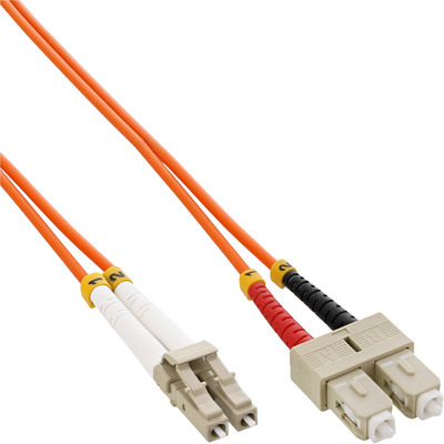 InLine® LWL Duplex Kabel, LC/SC, 50/125µm, OM2, 10m (Produktbild 1)