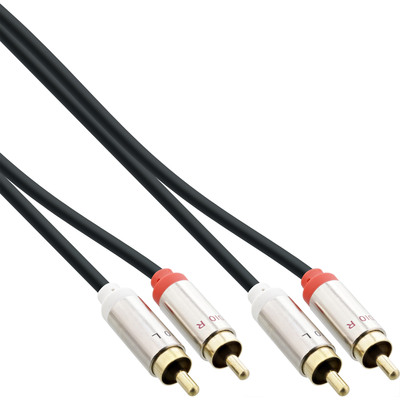 InLine® Slim Audio Kabel 2x Cinch ST/ST, Stereo, 0,5m (Produktbild 1)
