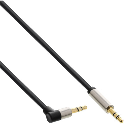 InLine® Slim Audio Kabel Klinke 3,5mm ST/ST, gewinkelt, Stereo, 0,5m (Produktbild 1)